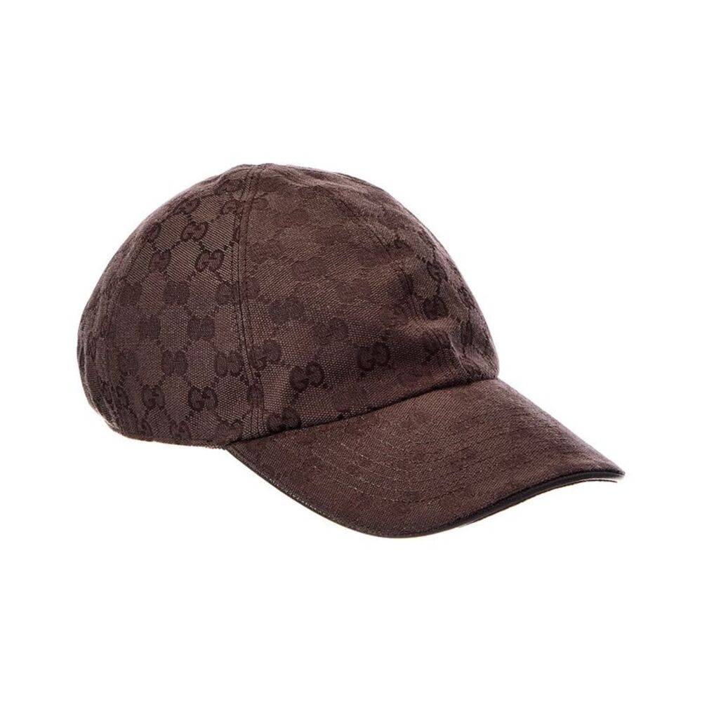 Gucci Gg Canvas Leather-Trim Baseball Cap, Brown
